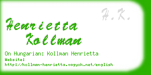 henrietta kollman business card